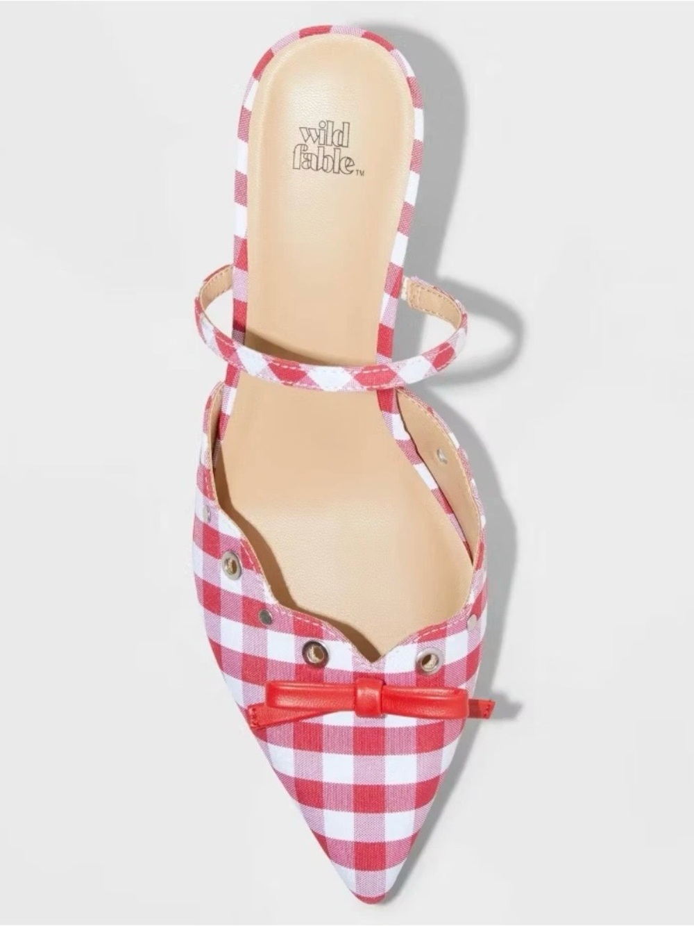 wild fable Red & White Gingham Bow Slingback Flats - Picture 7 of 9